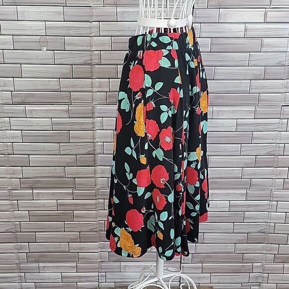 LulaRoe floral print a-line midi skirt Women's Size XS - Picture 4 of 10